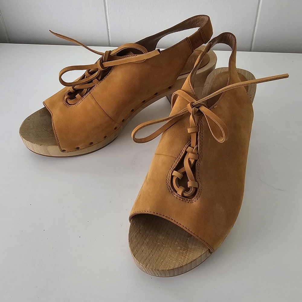 Madewell Cecilia Lace-Up Clog in Tan Size 7 - Picture 9 of 10
